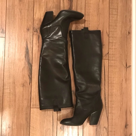 Sole Society Shoes - Sole Society Black Leather Knee High Boots - 7
